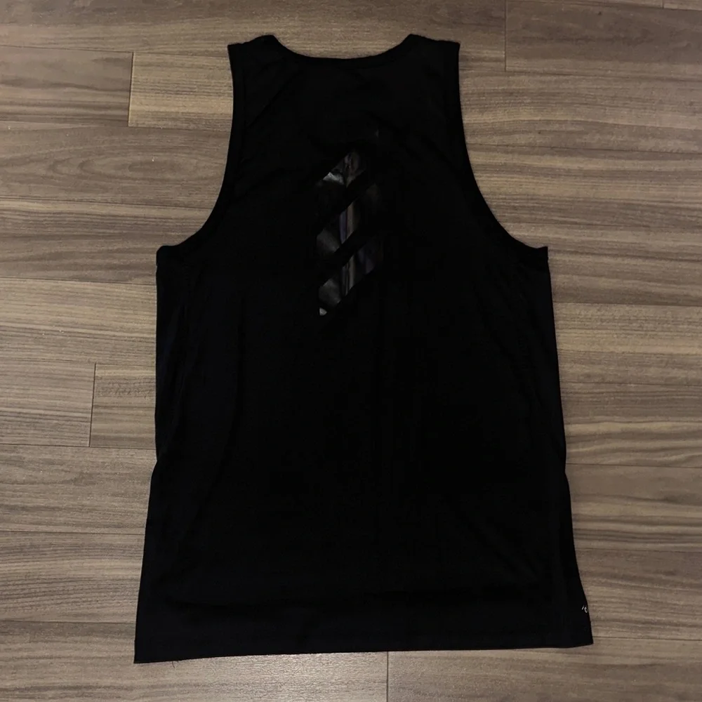 adidas Black Performance Tank with White Logo